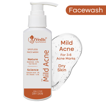 Mild Anti Acne Face Wash Cleanser ( 2% Salicylic Acid,0.3% Vitamin E Beads & 0.5% Rosemary) for Blackheads & Open pores