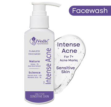 Intense Anti Acne Face Wash Cleanser (1% Mandelic Acid, 1.4 % Glycolic Acid & 1% Honey) for Blackheads & Open pores