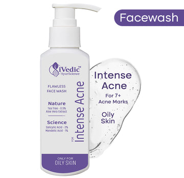 Intense Anti Acne Face Wash Cleanser (2% Salicylic Acid, 1% Mandelic Acid & 0.5% Tea Tree Oil) for Blackheads & Open pores