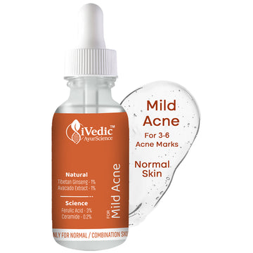 Mild Anti Acne Serum (3% Ferulic Acid, Ceramide, Aloe Vera Extract & 1% Tibetan Gingseng) for Open pores & Blackheads