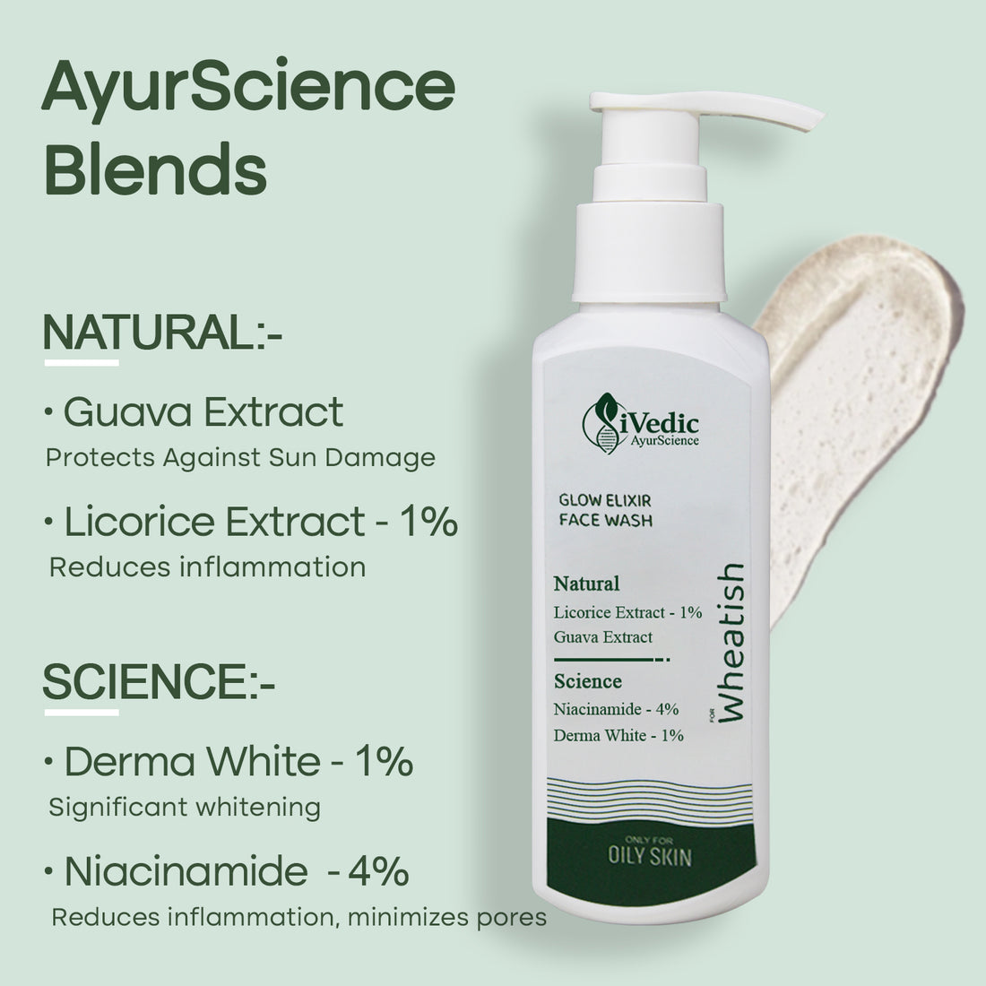 Skin Brightening Face Wash Cleanser ( 4% Niacinamide, 1% Derma White & 1% Licorice Extract ) Removes Tan For Even Skin Tone