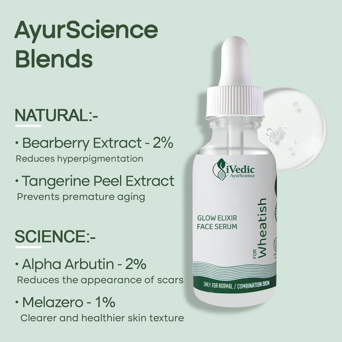 Skin Brightening Serum (1% Melazero, 2% Alpha Arbutin & 2% Bearberry Extract) Removes Tan For Even Skin Tone