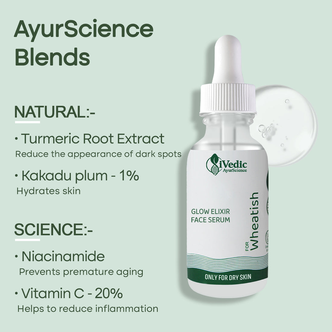 Skin Brightening Serum ( 20% Vitamin C, 1% Kakadu plum & Turmeric Root Extract) Removes Tan For Even Skin Tone