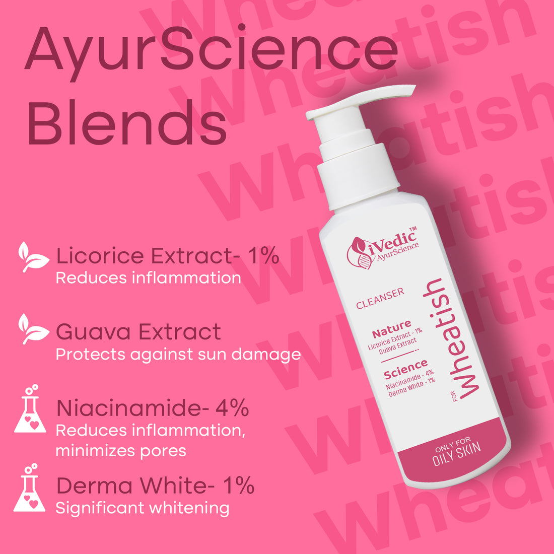 Skin Brightening Face Wash Cleanser ( 4% Niacinamide, 1% Derma White & 1% Licorice Extract ) Removes Tan For Even Skin Tone