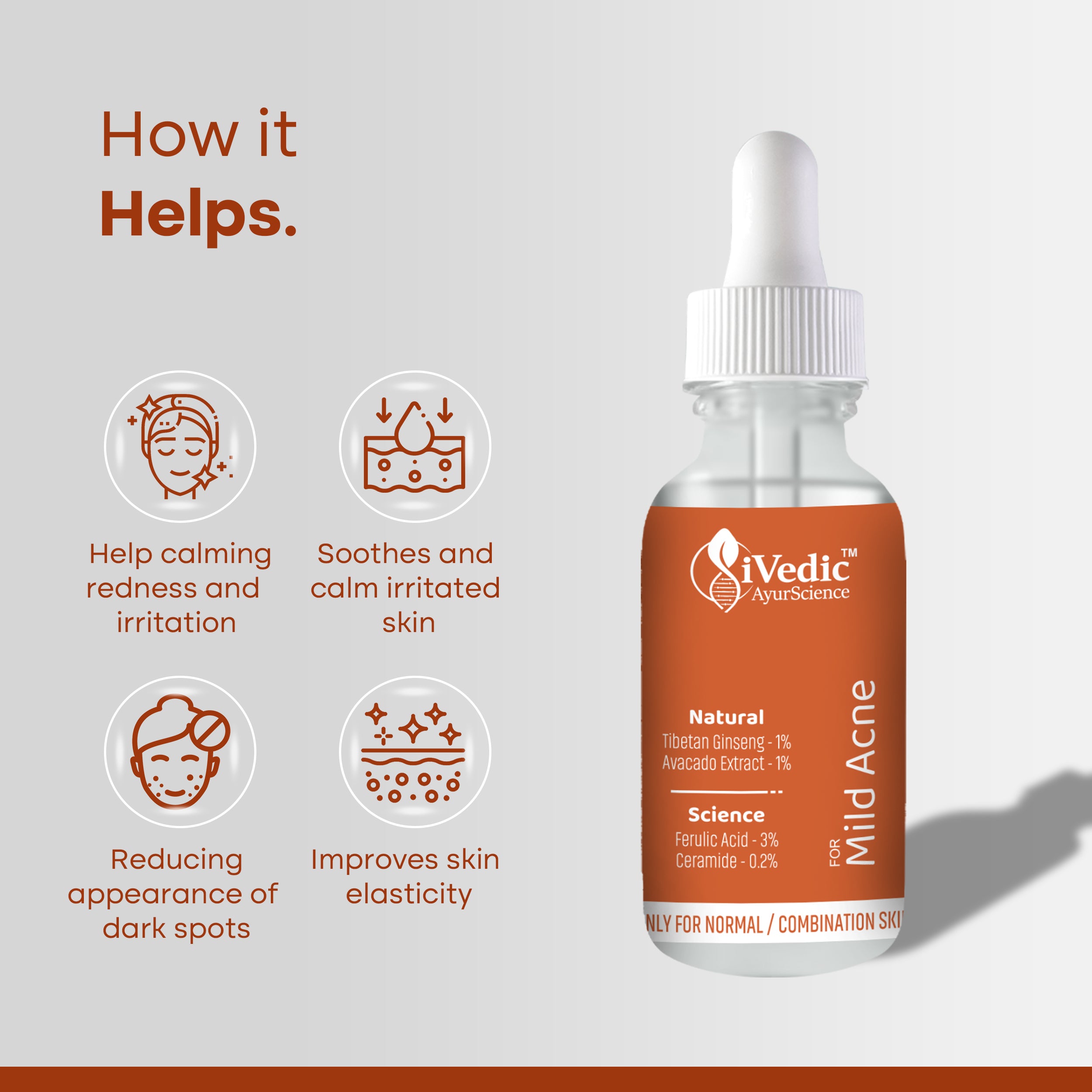 Mild Anti Acne Serum | Azelaic Acid, Ceramides & Aloe Vera