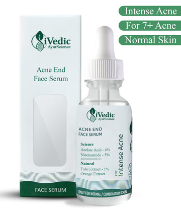 Intense Anti Acne Serum (4% Azelaic Acid, 5% Niacinamide, Orange Extract & 1% Tulsi Extract) for Open pores & Blackheads