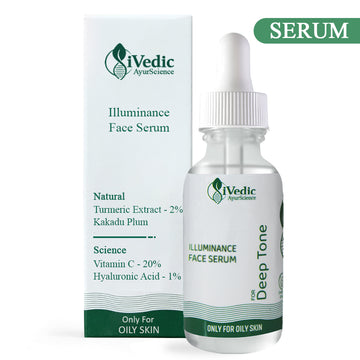 Skin Brightening Serum ( 20% Vitamin C, 1% Hyaluronic Acid &  2% Turmeric Extract ) Removes Tan For Even Skin Tone