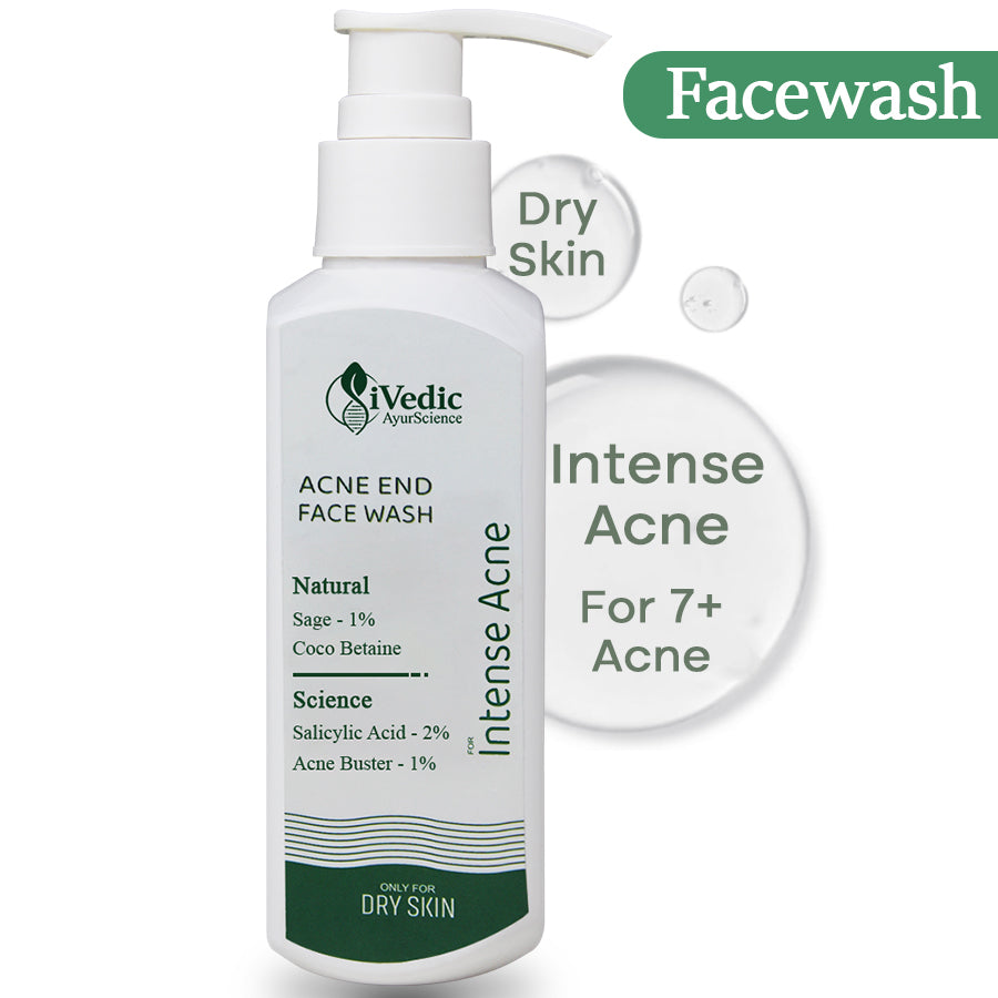 Intense Anti Acne Face Wash Cleanser (2% Salicylic Acid, 1% Acne Buster & 1% Sage) for Blackheads & Open pores