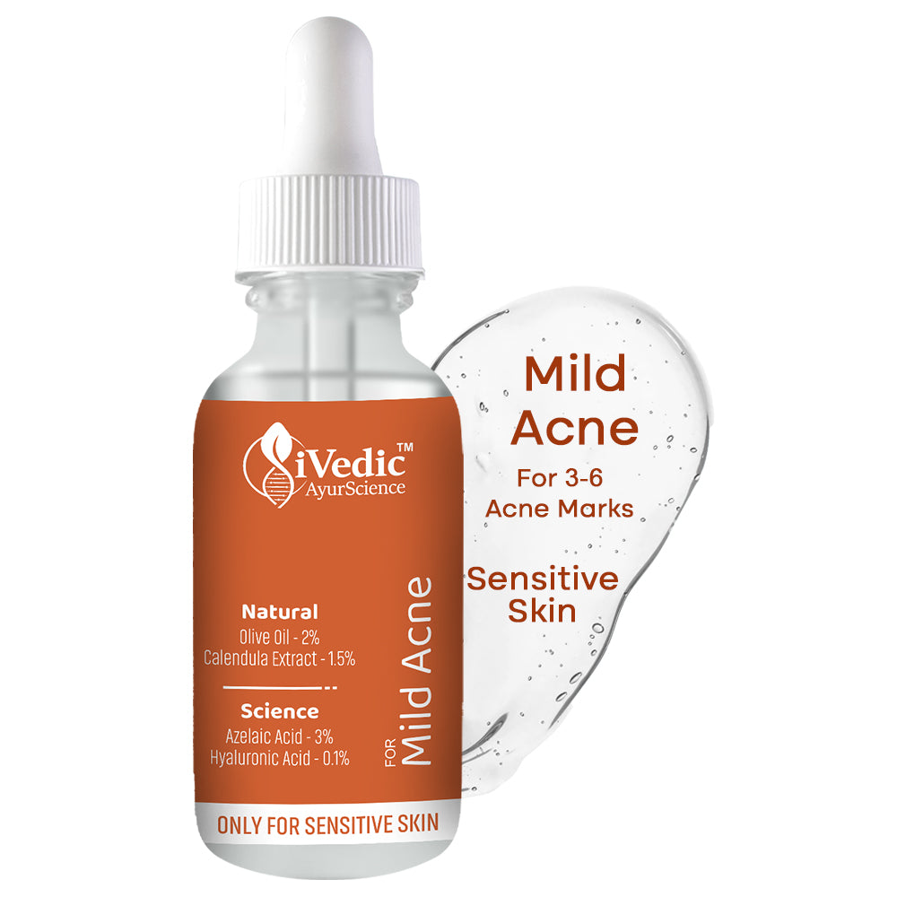 Mild Anti Acne Serum (3% Azelaic Acid, 0.1% Hyaluronic Acid & 2% Olive Oil) for Blackheads & Open pores