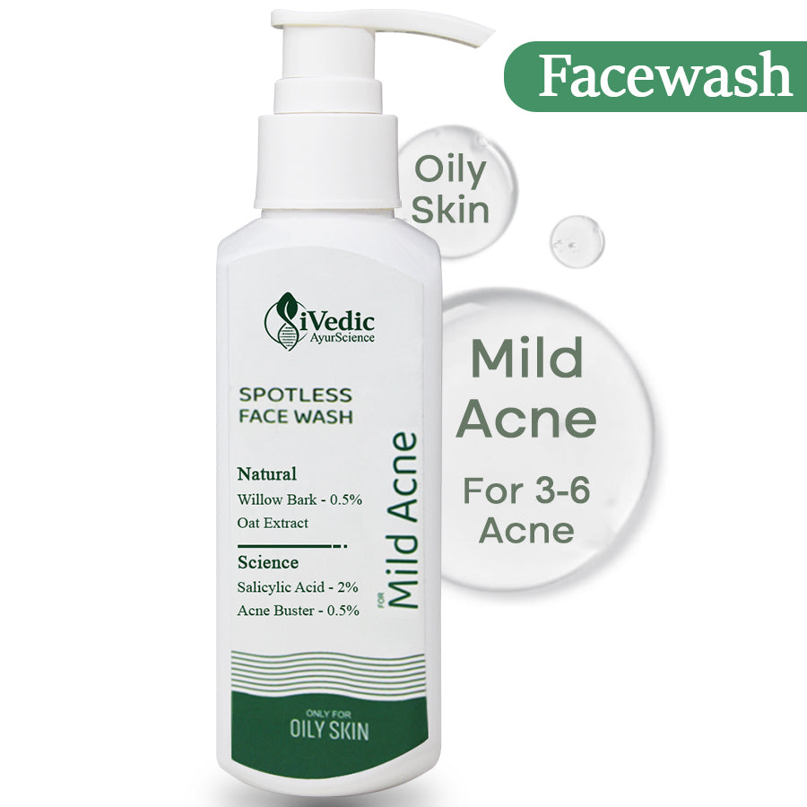 Mild Anti Acne Face Wash Cleanser ( 2% Salicylic Acid, 0.5% Acne Buster & Oat Extract ) for Blackheads & Open pores