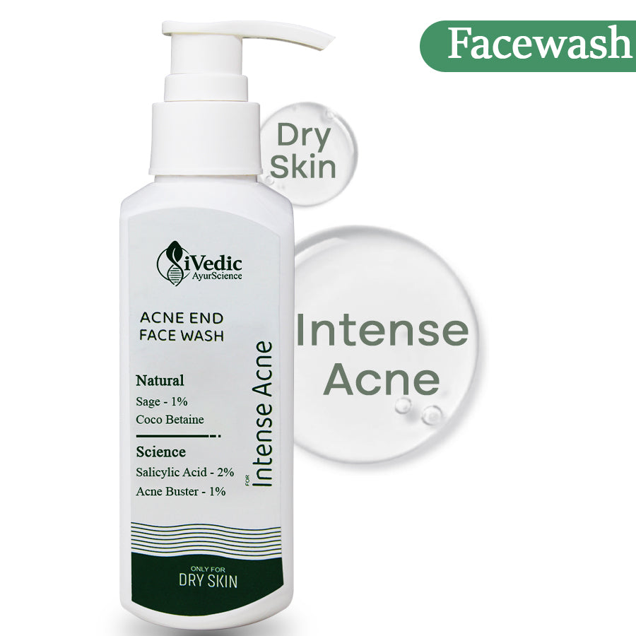 Intense Anti Acne Face Wash Cleanser (2% Salicylic Acid, 1% Acne Buster & 1% Sage) for Blackheads & Open pores
