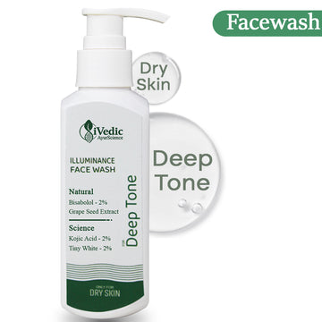 Skin Brightening Face Wash Cleanser ( 2% Kojic Acid, 2% Tiny White & 2% Bisabolol ) Removes Tan For Even Skin Tone