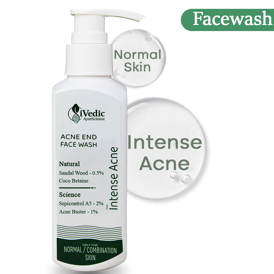 Intense Anti Acne Face Wash Cleanser (1% Acne Buster, 2% Sepitcontrol A5 & 0.5% Sandalwood) for Blackheads & Open pores