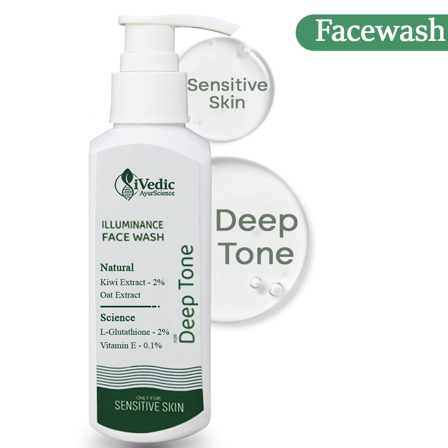 Skin Brightening Face Wash Cleanser ( 2% L Glutathione,0.1% Vitamin E & 2% Kiwi Extract ) Removes Tan For Even Skin Tone